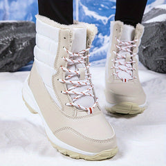 Women's Plush Inner Snow Boots Platform Mid Calf Boots