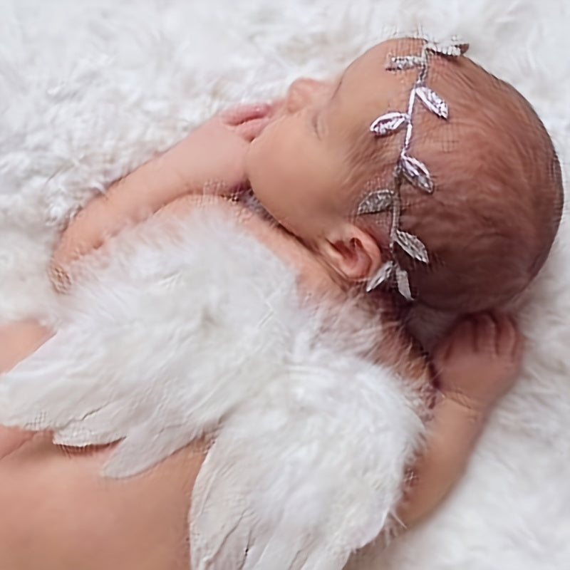 2pcs Feather & Leaf Hairband Set for Newborn Photoshoots