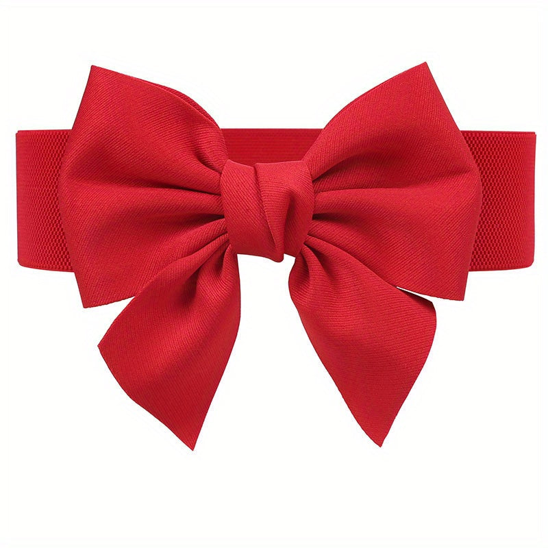 Bowknot Elastic Girdle Women's Waistband Belt Dress Acces