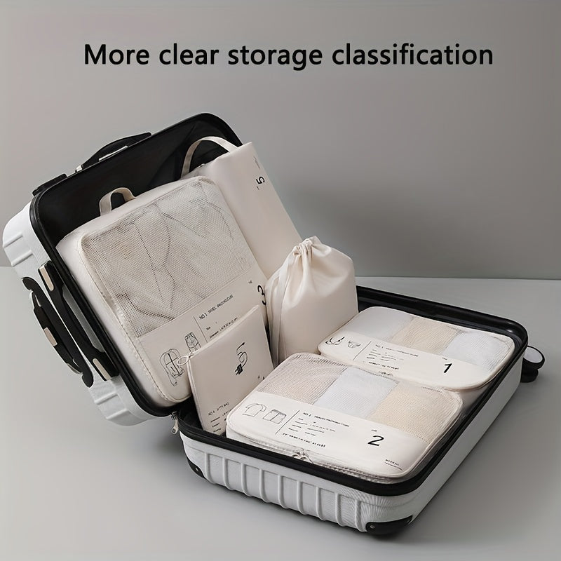 6pc Zipper Travel Storage Bag Mesh Clothing Sort