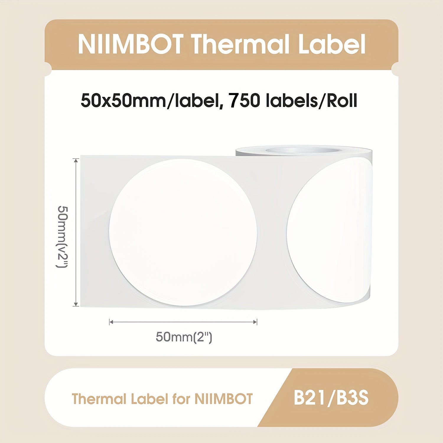 2 Round Thermal Sticker Labels Purpose Adhesive