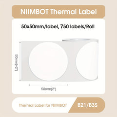 2 Round Thermal Sticker Labels Purpose Adhesive