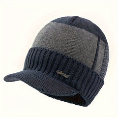 Men's Velvet Beanie Hat Winter Warm Knitted Hat For Outdoor Cycling
