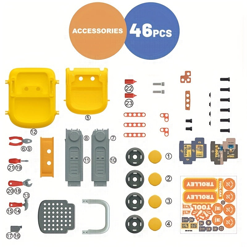 46pcs Tool Play House Cart Car Toy for Kids