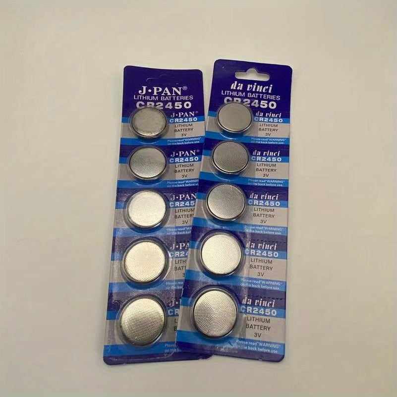 5pcs CR2450 3V Lithium Coin Cell Batteries