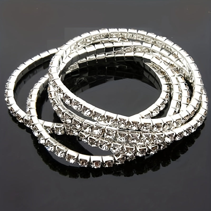 Men's Zircon Anklet Bracelet Dainty Faux Diamond Stretchy Anklet