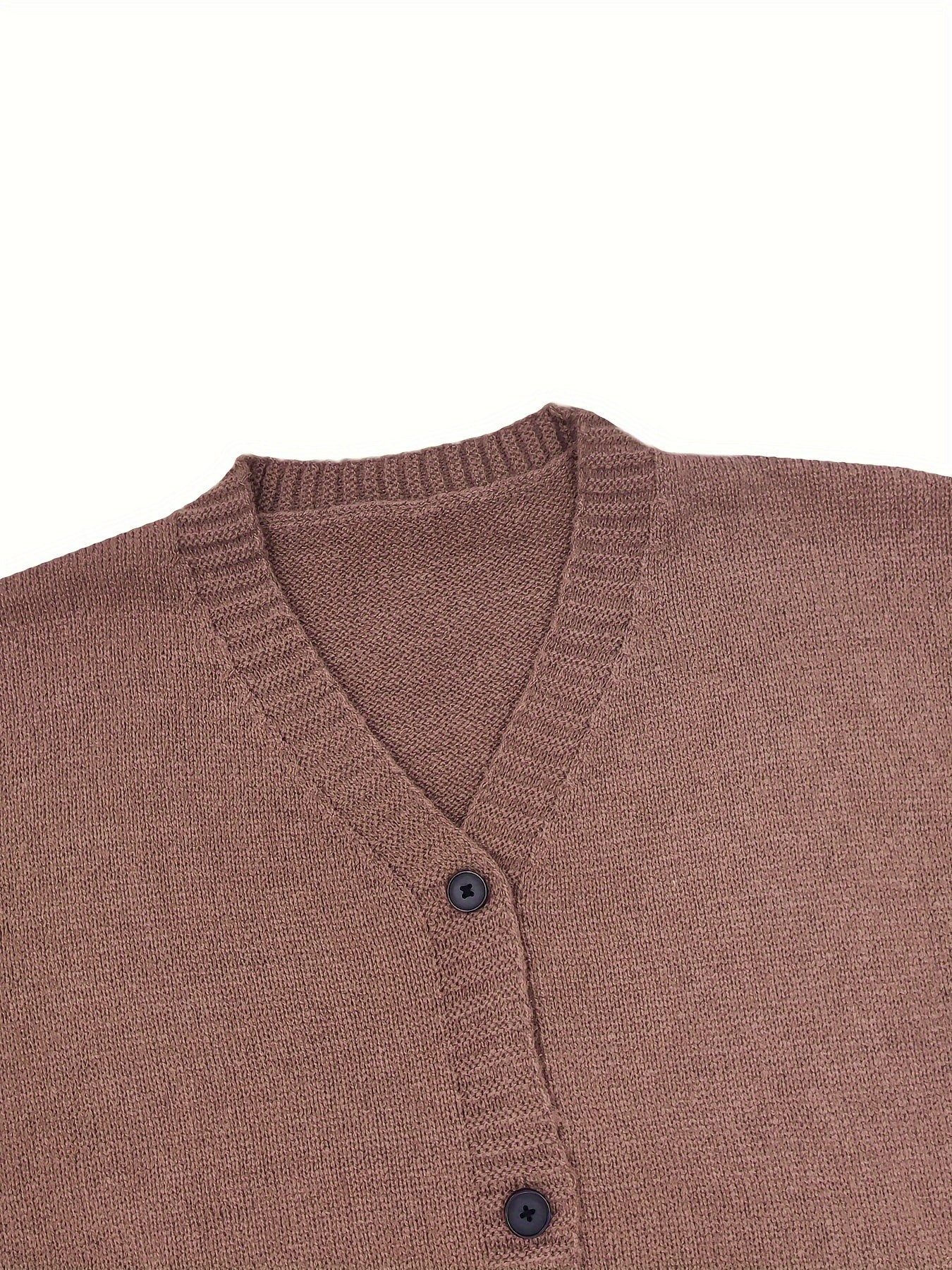  Solid Long Sleeve Button Up Cardigan