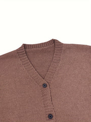  Solid Long Sleeve Button Up Cardigan
