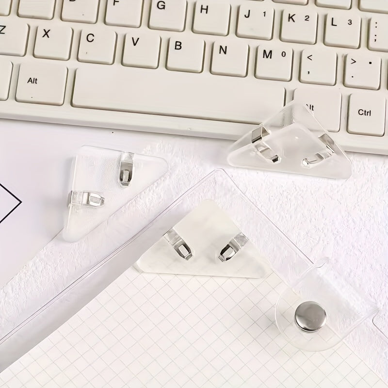 Acrylic Triangle Clip Set - Anti Roll Corner Clip for Office Documents
