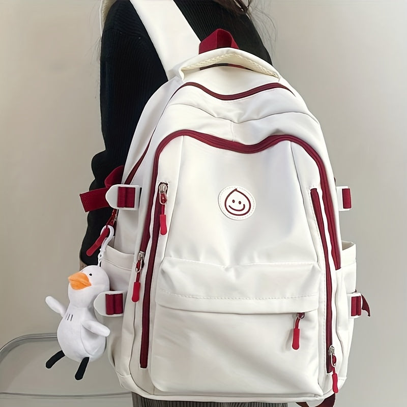 Bear Pattern Backpack Preppy Style School Bag
