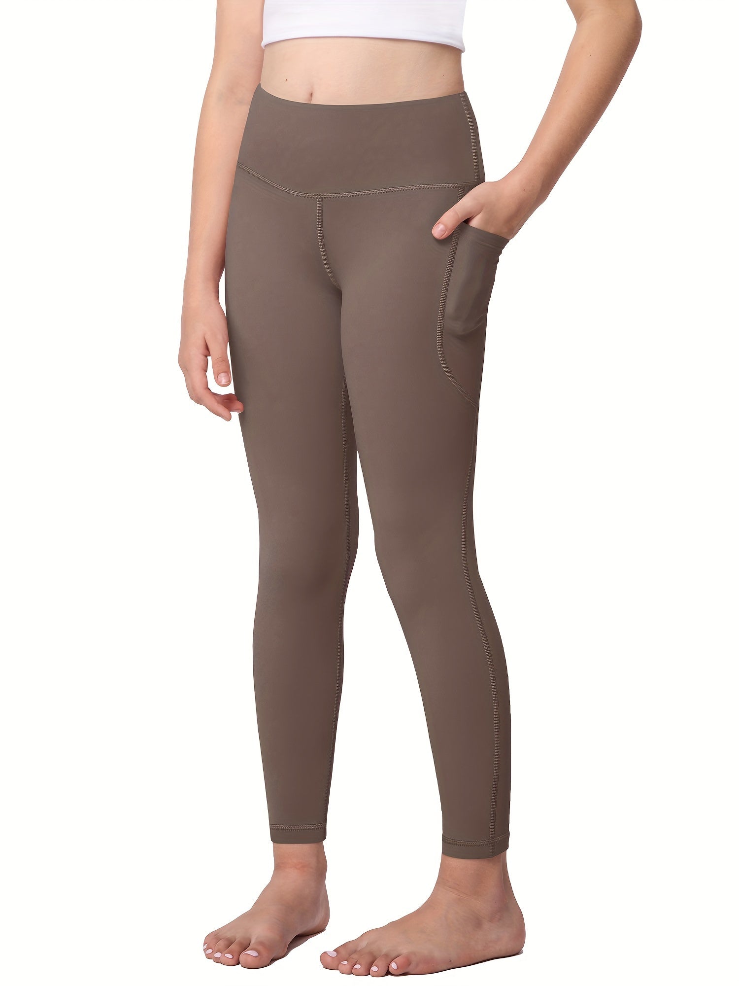 Girls Yoga Pants With Pocket Comfy Leggings Sports Dance Running Jogging