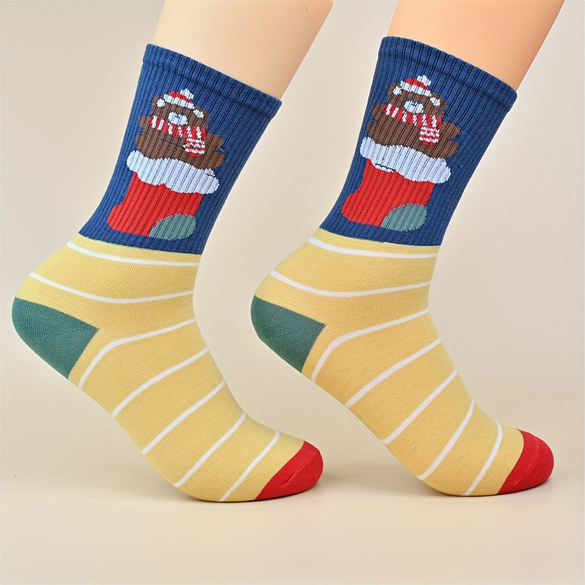 10 Pairs Christmas Print Socks Women's Mid Tube Stockings Hosiery