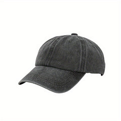 Washed Cotton Baseball Cap Retro Peaked Cap Solid Couple Cap