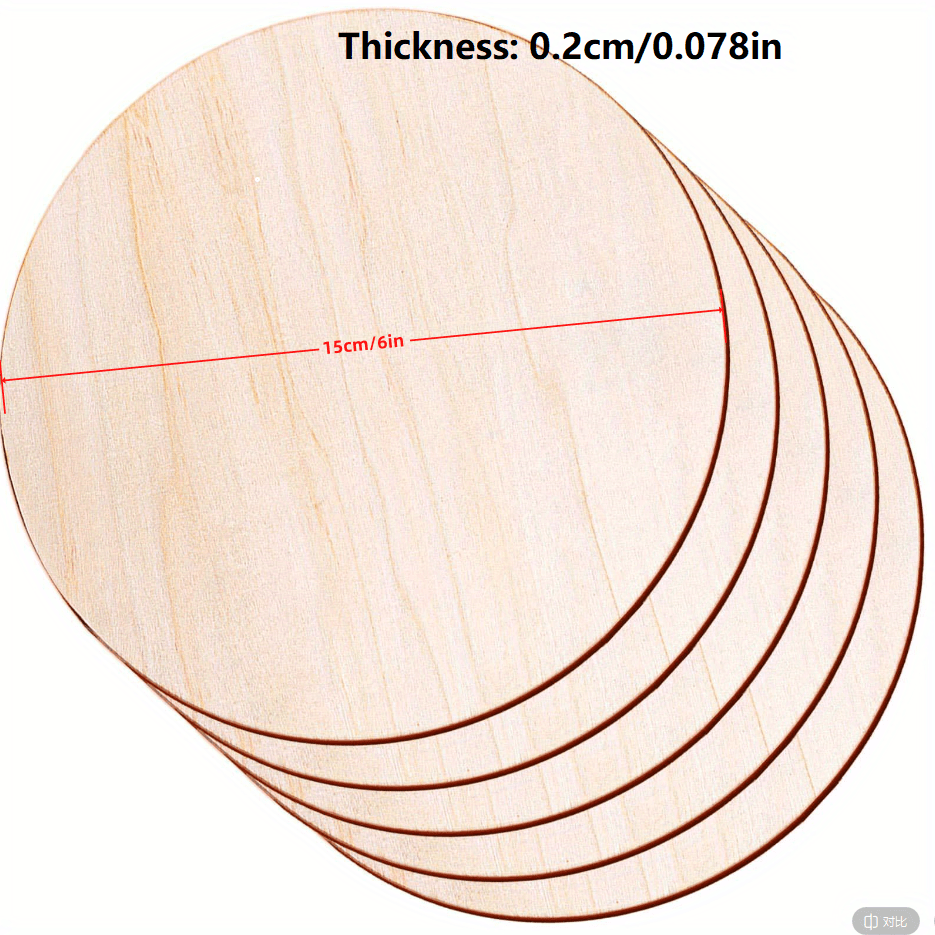 5pcs 15 20 Raw Wooden Circles Blank Round Wood Slices DIY Crafts Ornaments