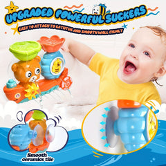 Bear Boat Bath Toy for Toddlers with Suction Cups