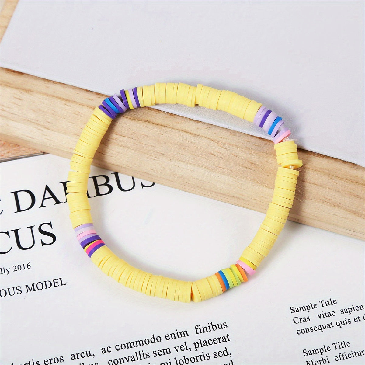Bohemian Colorful Soft Clay Beaded Bracelet for Women