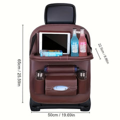 Car Back Seat Storage Bag Organizer with Tissue Box & Cup Holder