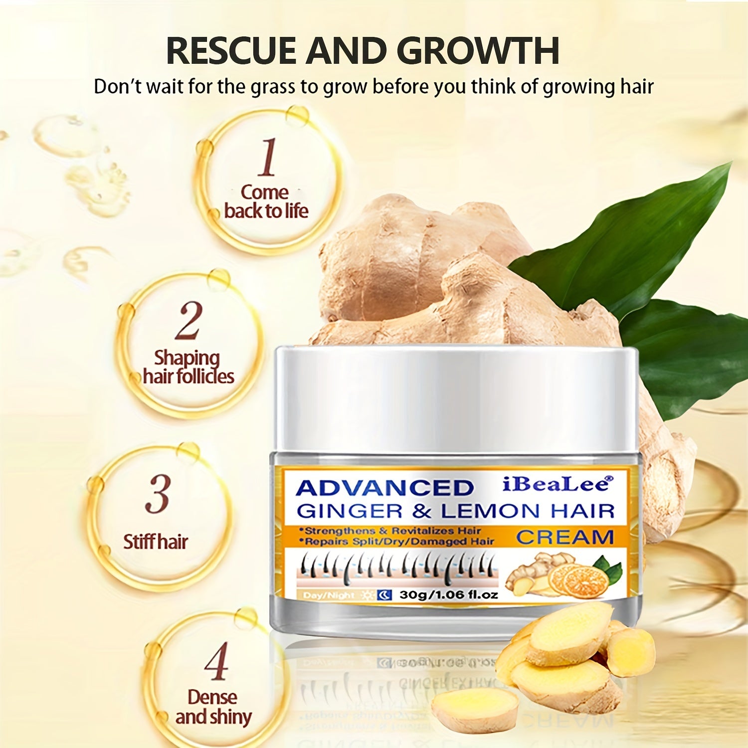 30ml Ginger Lemon Hair Care Cream Men Women