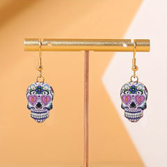 Halloween Party Funny Skull Ghost Head Earrings