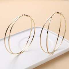 Extravagant 18K Plated Hoop Earrings Party Holiday Decor Gift 1Pair