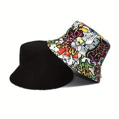 Cartoon Pattern Reversible Bucket Hat for Men and Women