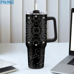 Foloda Stainless Steel Tumbler 40oz Sun Moon Insulated Travel Mug