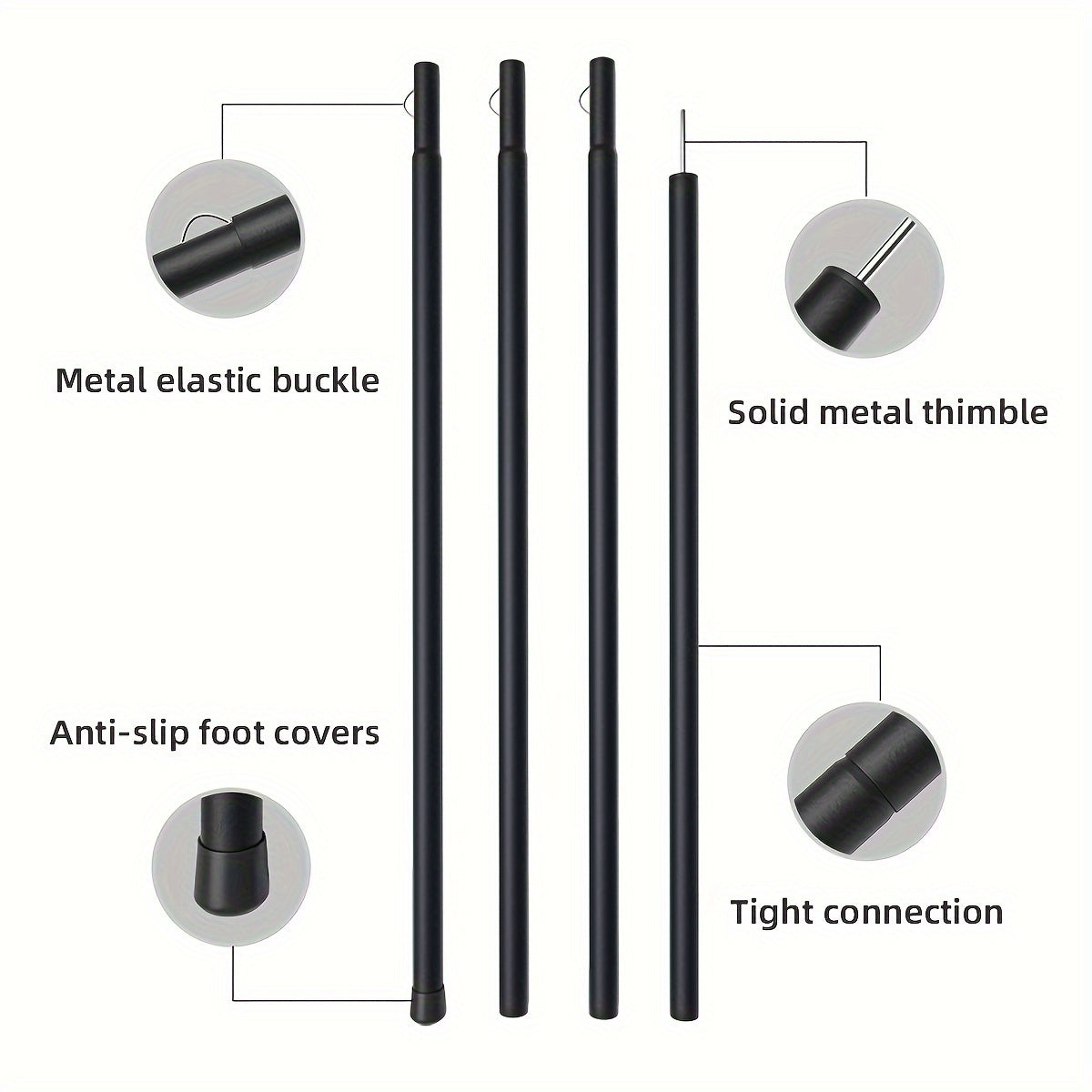 Adjustable Tent Poles Outdoor Canopy Support Rods