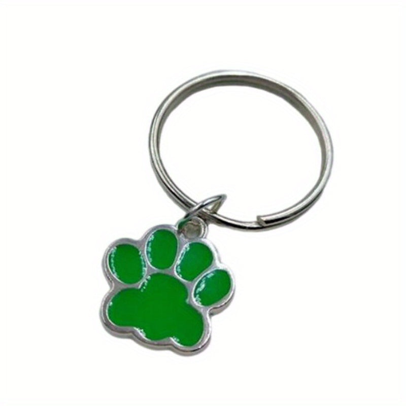 Cartoon Cat Dog Paw Enamel Keychain Animal Key Ring Purse Bag Charm