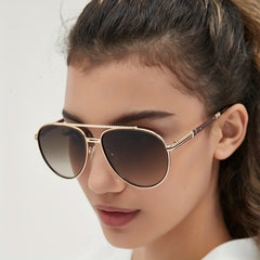 Aviator Sunglasses Retro Ombre UV400 Sun Shades Metal Glasses