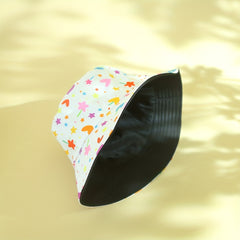 Colorful Heart Print Bucket Hat Reversible Sunscreen Beach Hats
