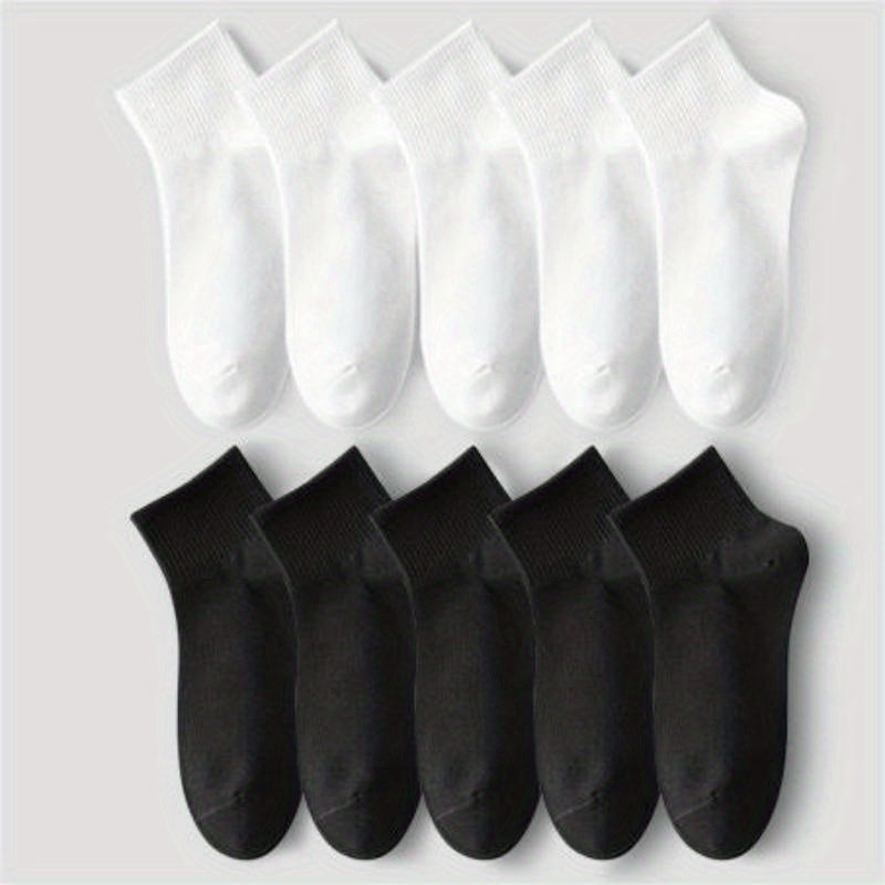 10 Pairs Short Solid Socks Women's Stockings & Hosiery