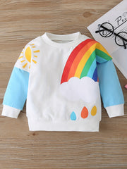 Boys Cartoon Rainbow Print Sweatshirt