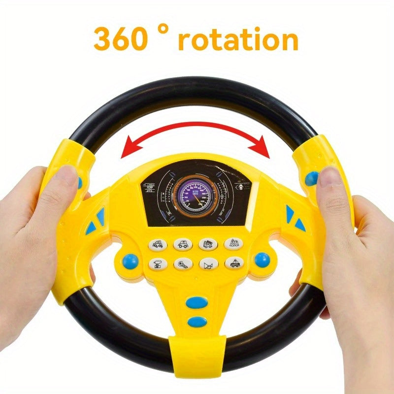 Kids Driving Simulator Steering Wheel Toy Suction Cup Mount