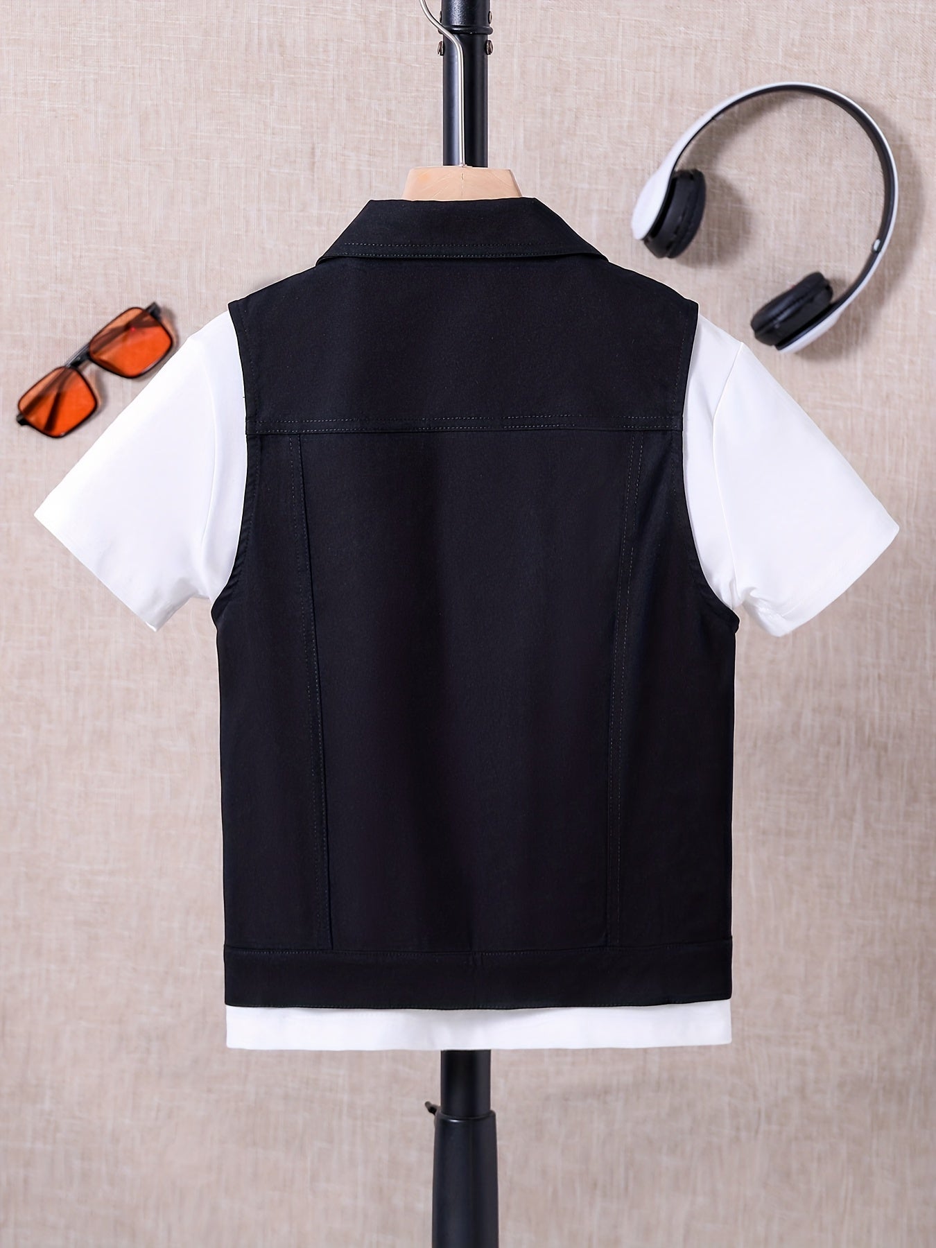 Boys Cargo Style BRAVE Embroidered Sleeveless Fitness Vest