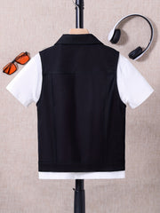 Boys Cargo Style BRAVE Embroidered Sleeveless Fitness Vest