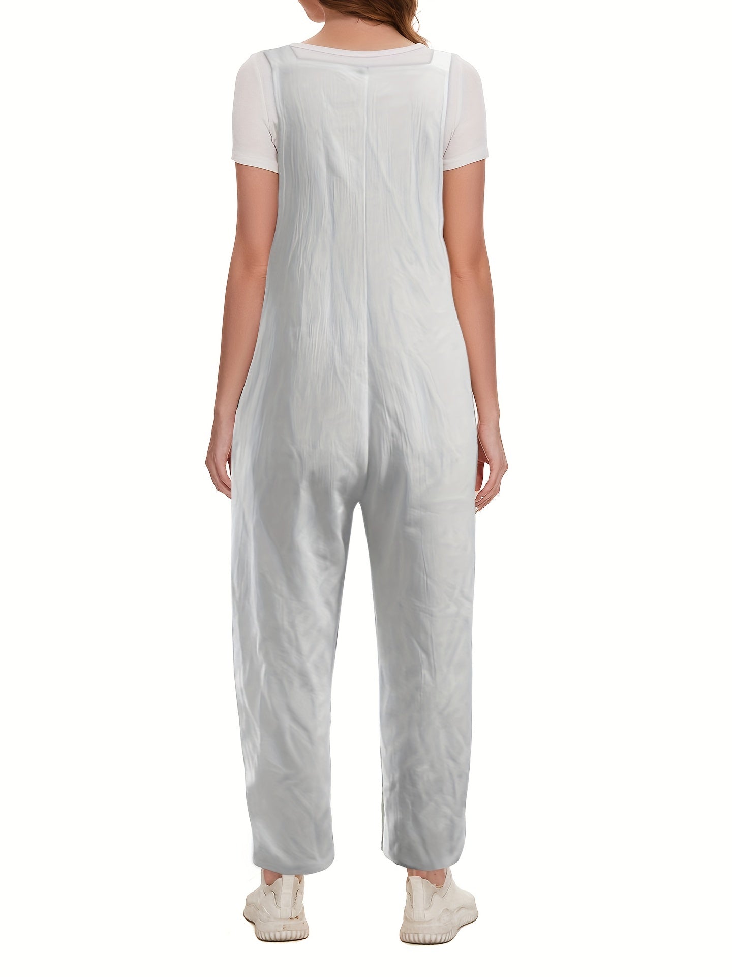 Solid Loose Overall Jumpsuit For Spring & Summer