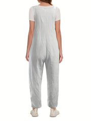 Solid Loose Overall Jumpsuit For Spring & Summer