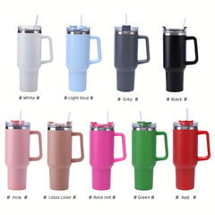 Stainless Steel Water Cup With Handle And Straw 40oz