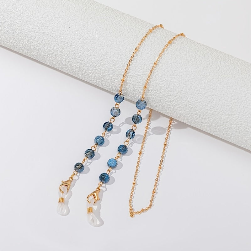 Colorful Glasses Chain Beaded Crystal Glass Mask Chain