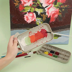 3 In 1 Brush Washing Bucket With Pen Holder And Painting Palette Cover