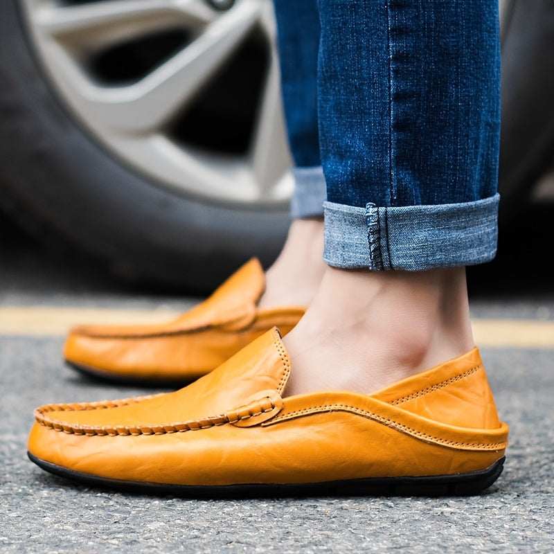 Men's Stitched Loafer Shoes Lightweight Slip-On Moccasins
