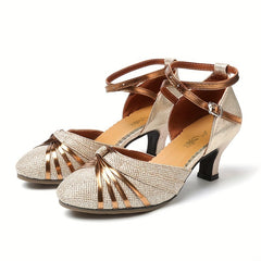Women's Latin Dance Sandals Medium Heel Lightweight Shoes