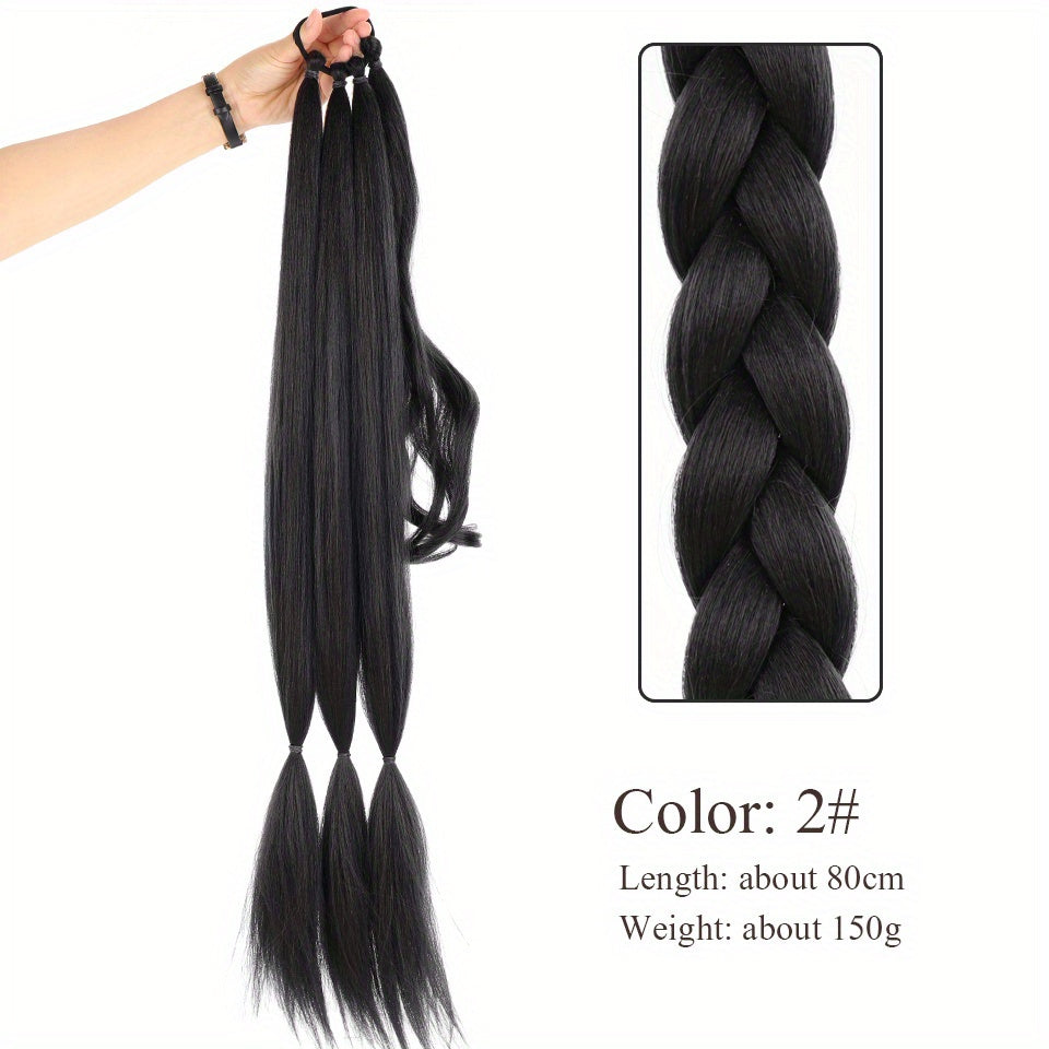 DIY Braided Ponytail Extensions Elastic Lace Wraparound Hair Piece