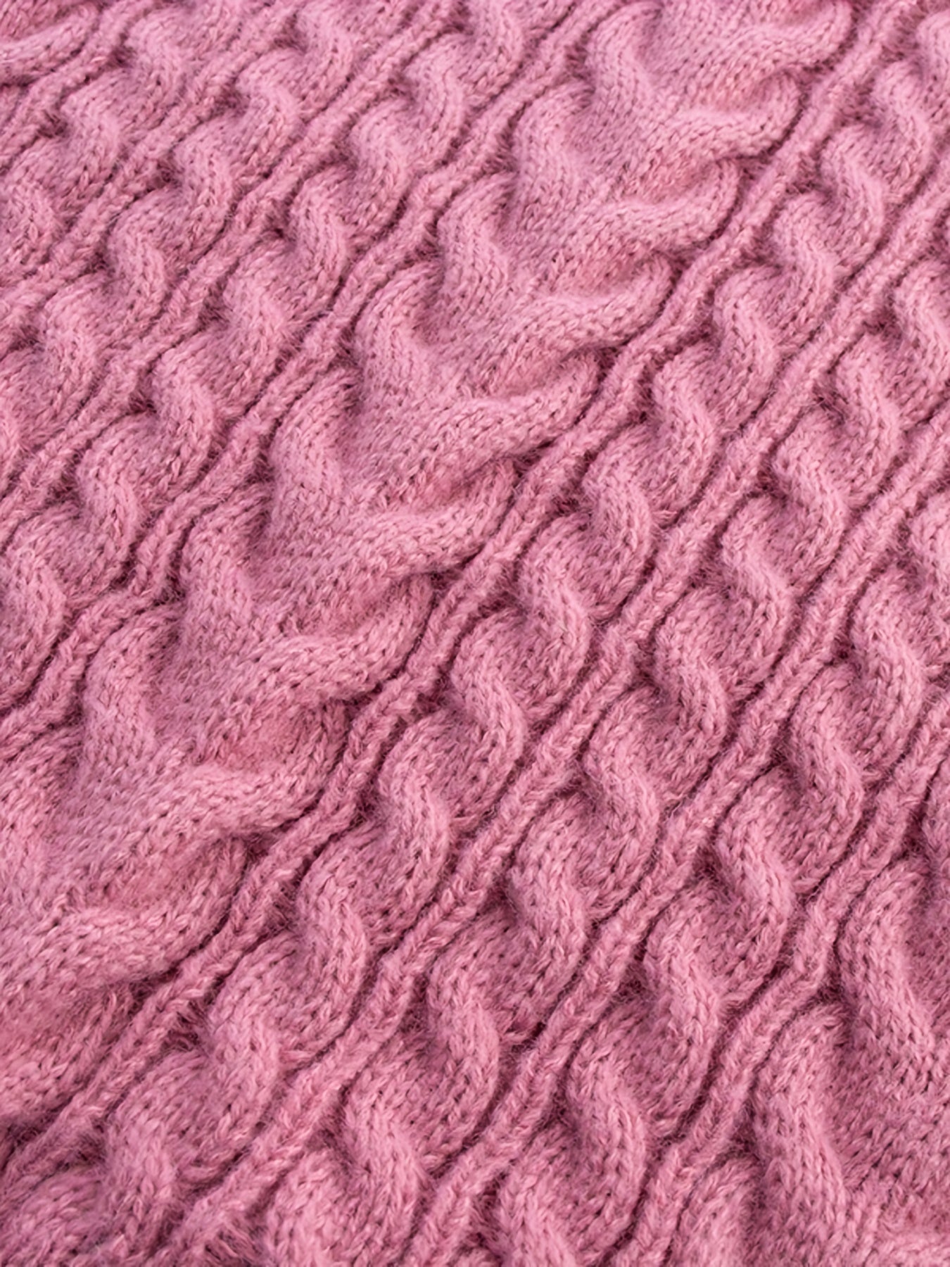  Solid Jacquard Drop Shoulder V Neck Sweater