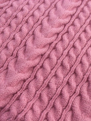  Solid Jacquard Drop Shoulder V Neck Sweater