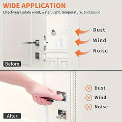 D-Shape Door Weather Stripping, Self-Adhesive Backing, Soundproofing Seal Strip