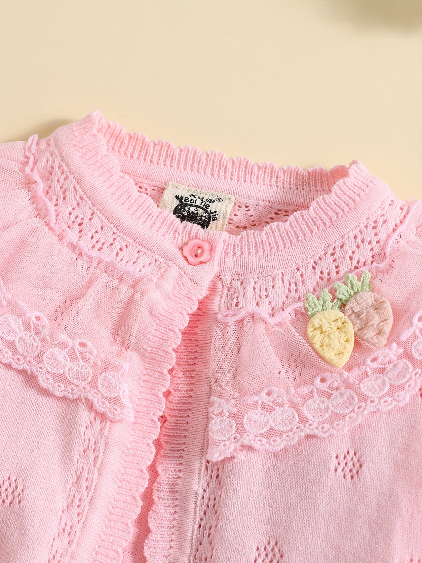 Girls Cartoon Graphic Sweater Coat Long Sleeve Knitted Top