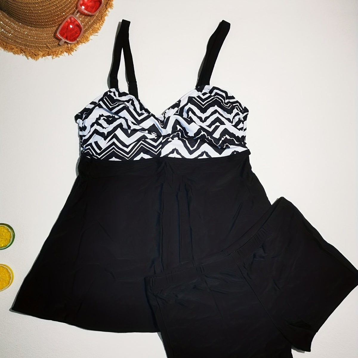 Geometrical Print Tankini Sets Women's Two Piece Swimsuit