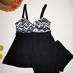 Geometrical Print Tankini Sets Women's Two Piece Swimsuit