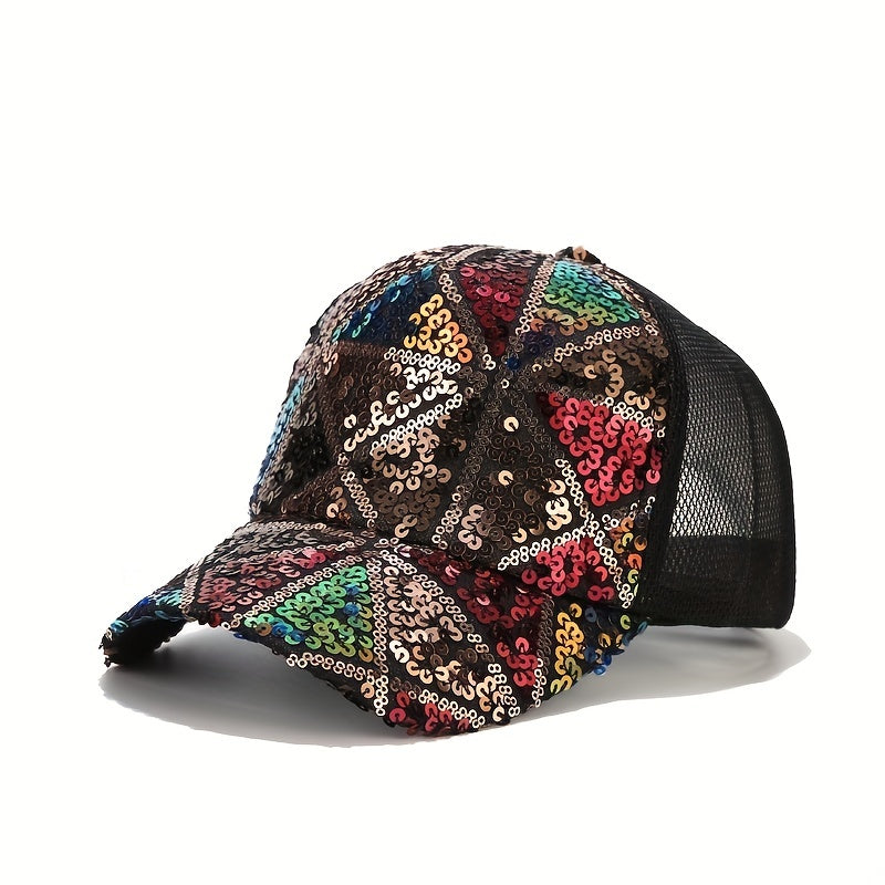Sequin Sparkling Baseball Cap Y2K Cotton Sunscreen Sports Hat
